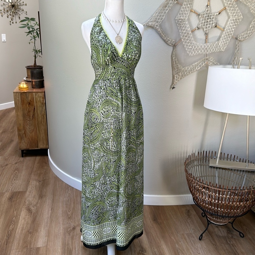 Burning torch brand halter long maxi dress SZ XS